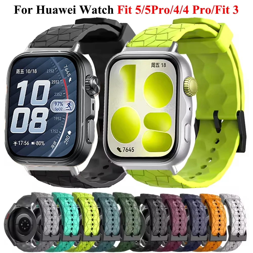 Sport-Silikonarmband für Huawei Watch Fit 5 5 Pro, atmungsaktives Ersatzband, Correa für Huawei Watch Fit 3/4/4Pro Armband