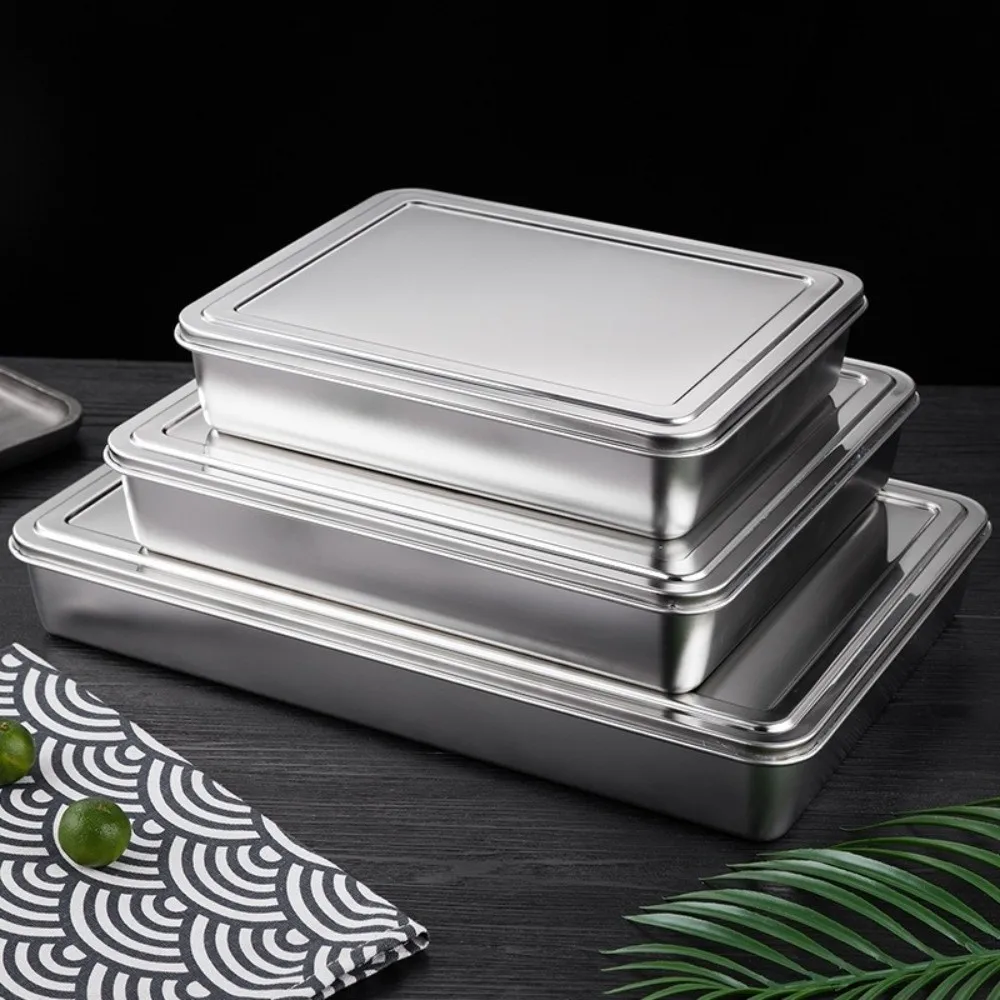 

2/34/6/8 Compartment Stainless Steel Seasoning Box with Lid Rectangle Shape Condiment Container Multi-Compartment