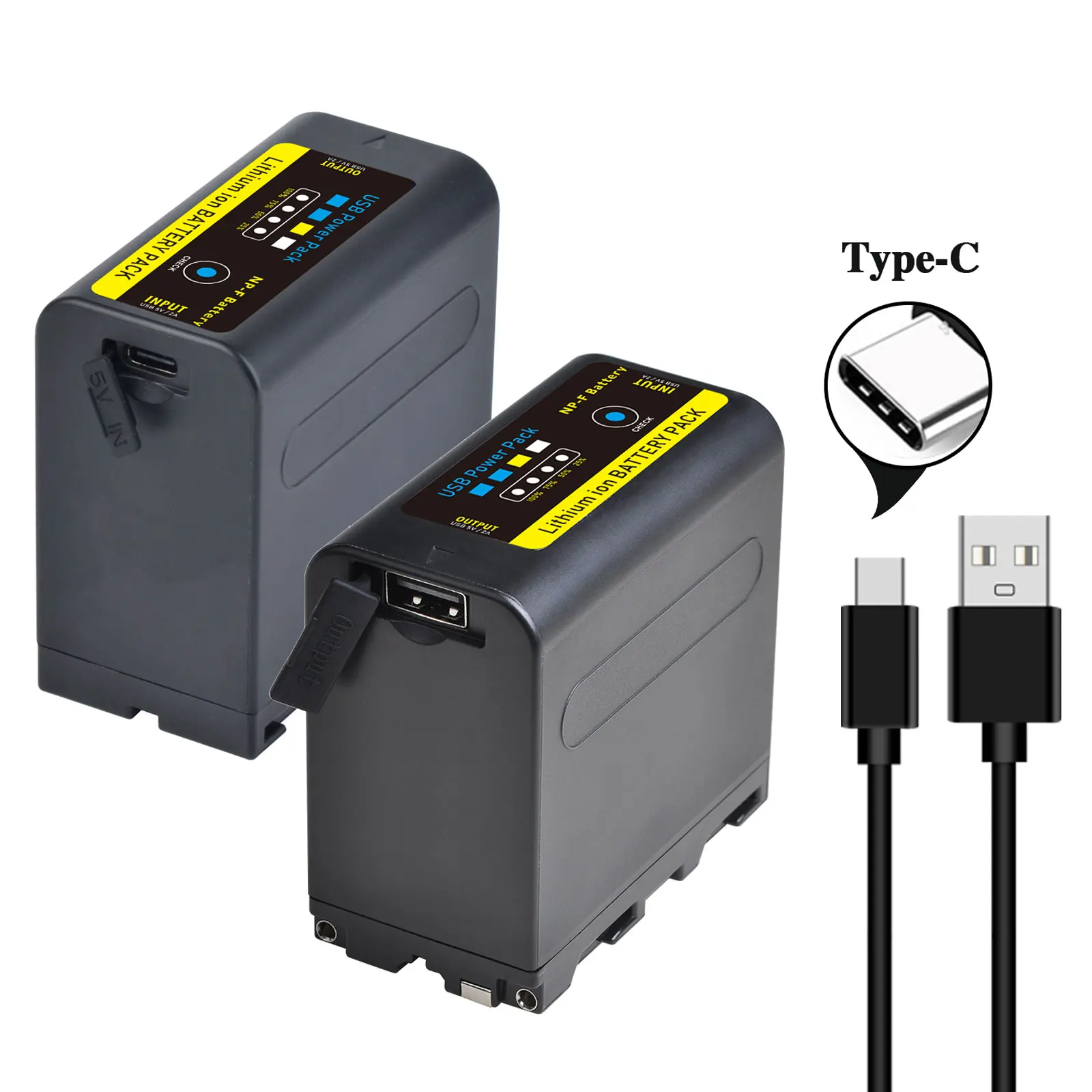 USB-Output  NP 980 NP-F970 NP-F960 NP F970 Batteries with LED Power Indicator for SONY HVR-HD1000 HVR-HD1000E HVR-V1 PLM-100 CCD