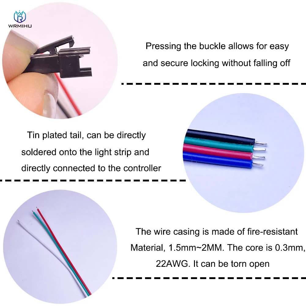 10Pairs JST SM 2P 3P 4P 5P 6Pin Plug Socket Male to Female Wire Connector LED Strips Lamp Driver Connectors Quick Adaptr 22AWG