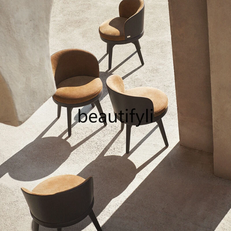 Italian minimalist dining chair light luxury minimalist high-end backrest makeup chair creative furniture