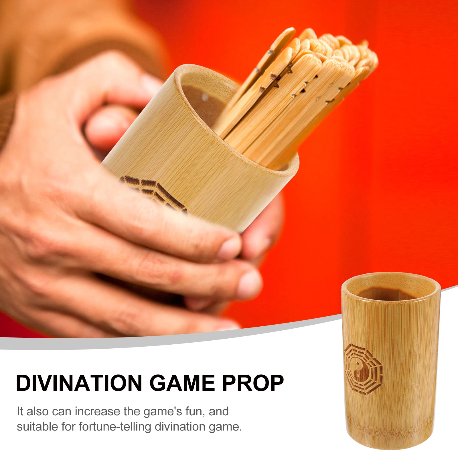 

Divination Cylinder Prop Game Pot Fortune-telling Coins Lucky Props Bamboo Chinese-style Bucket
