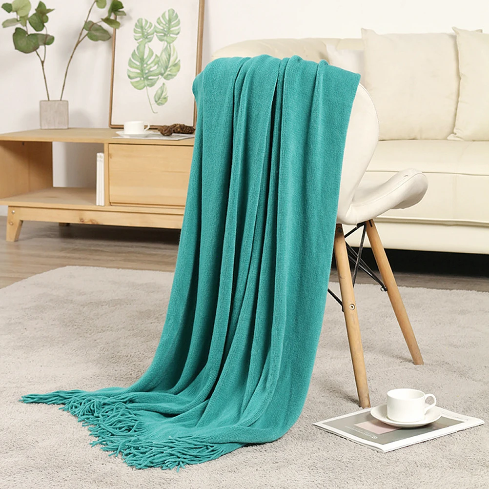 

Nordic Style Fringed Sofa Throw All Nordic Style Knitting Blanket Decoration Warm Travel Cover