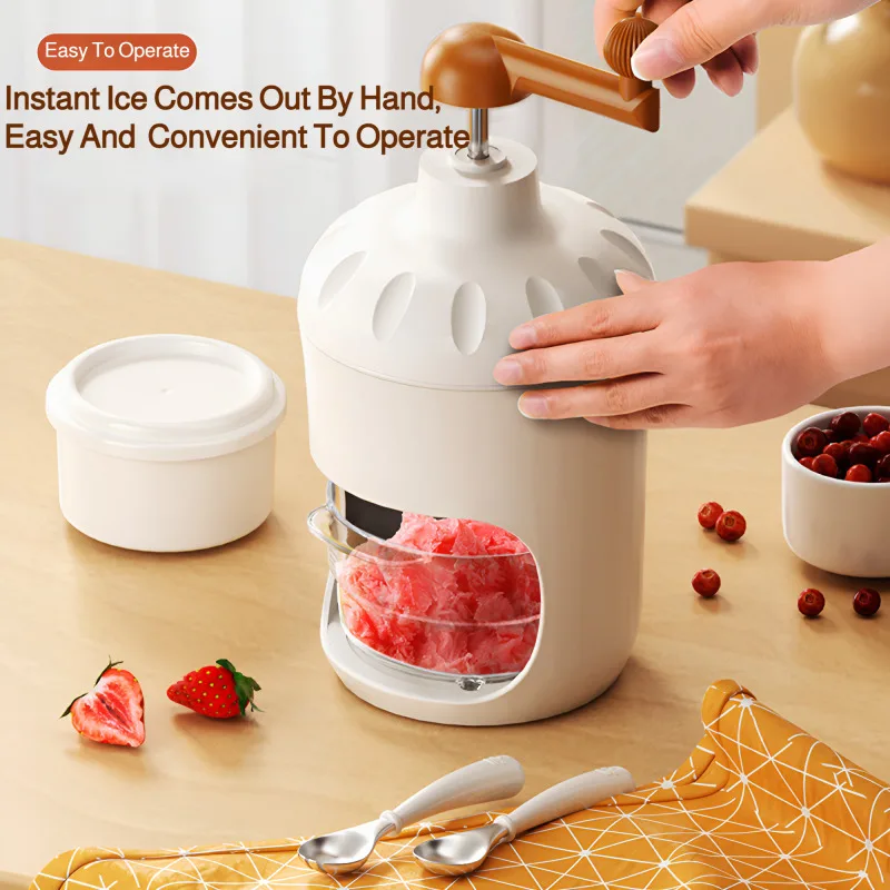 

Portable Hand Crank Shaved Ice Machine Household Manual Snowflake Ice Shaver Continuous Ice Sand Crusher For Summer