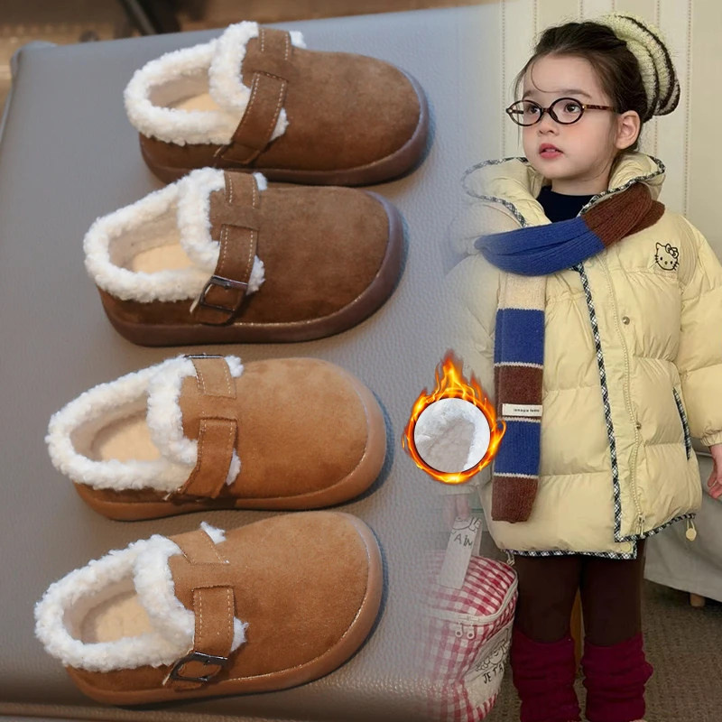 

Children's shoes kinds cotton shoes winter new style with added fleece thick insulation children's snow boots girls' soft soles