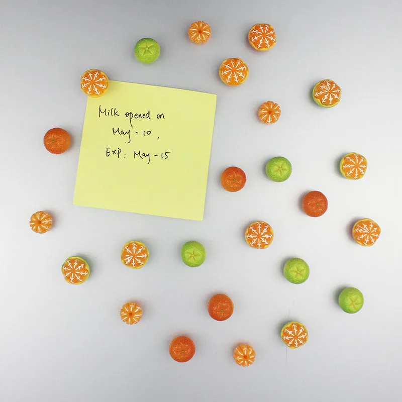 5pcs Orange Fridge Magnet Funny Home DIY Refrigerator Decoration Kitchen Gift Message Board Post Note Cute Creative Sticker