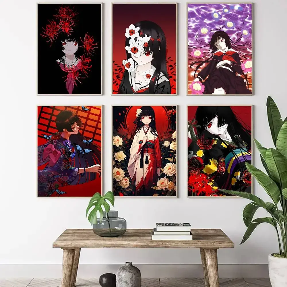 Enma Ai Animation Hell Girl Art Sticky Wall Waterproof Home Living Room Bedroom Bar Aesthetic Decoration