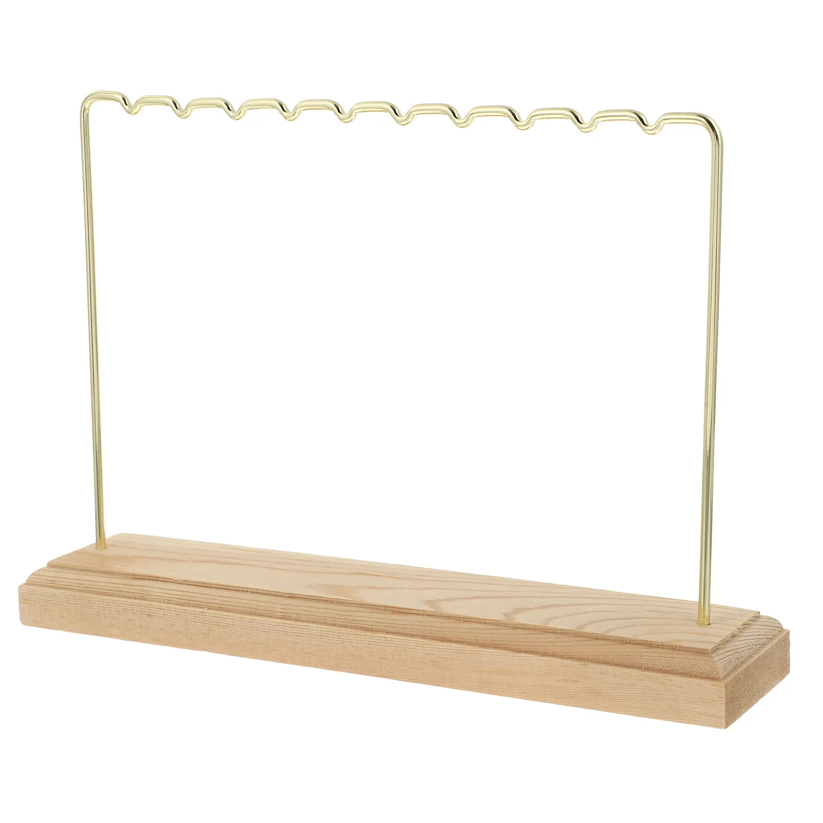 Jewelry Holder Organizer Earring Stand Wooden Base Display Rack Storage Holder for Bedroom Tabletop Use