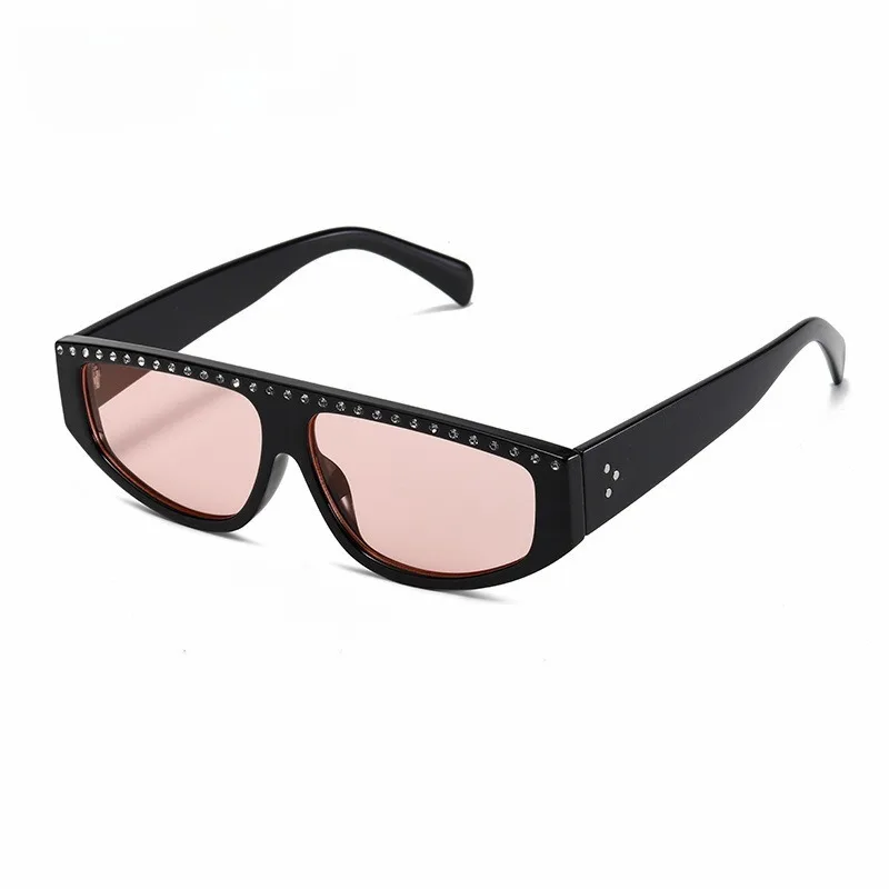 

2025 new beach sunglasses, diamond-encrusted small-frame sunglasses, fashionable rice nails, men's and women's street sunglasses