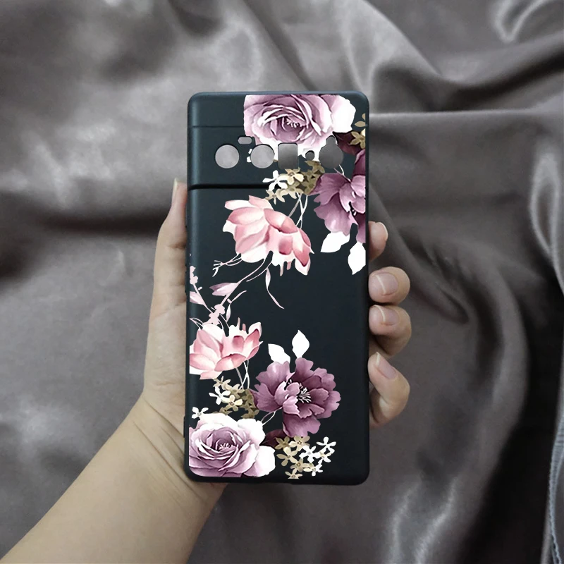Fashion Sunflowers Pattern Phone Case For Google Pixel 8 Pro 9 Pro XL 8A 7 6A 5G Cute Purple Flower Clear Soft TPU Cover Fundas