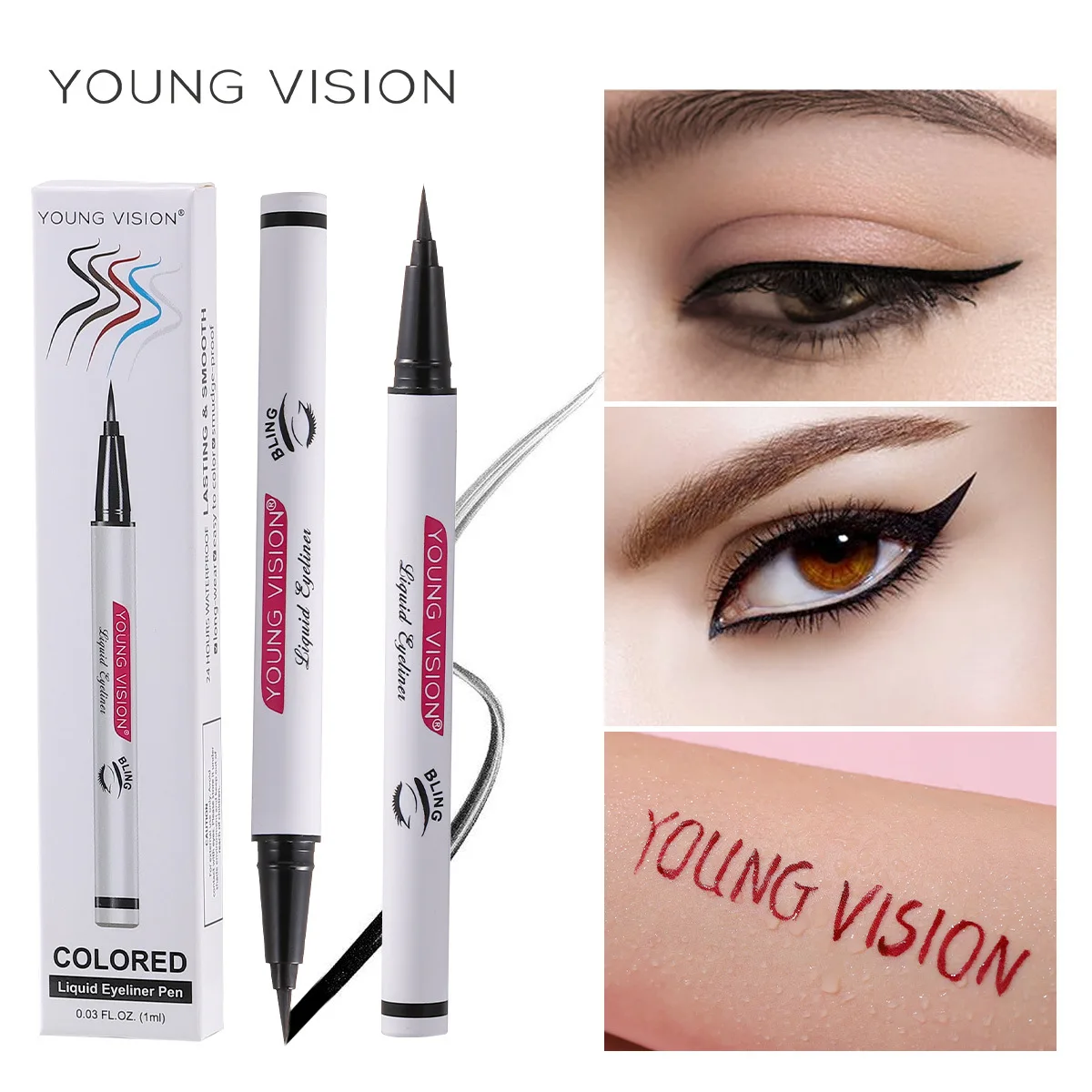 YOUNG VISION Square Waterproof Formed In One Stroke Non-smudging Eyeliner Liquid Lasting-smooth Sponge Head Cosmetics Wholesale