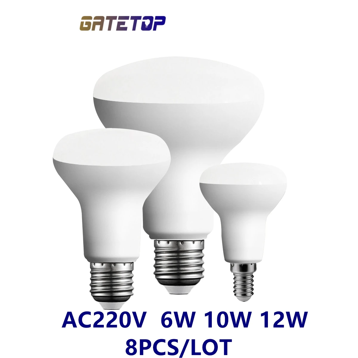 

LED reflection lamp bath master lamp mushroom lamp R50 R63 R80 AC220V 6W-12W non-strobe warm white light is used in the bathroom