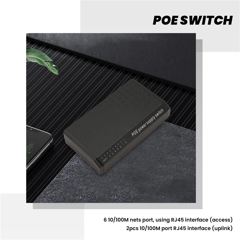 8 Ports 6+2 POE Switch Injector Power Over RJ45 Ethernet Family Network System 10/100M For Cameras Without Power Adapter