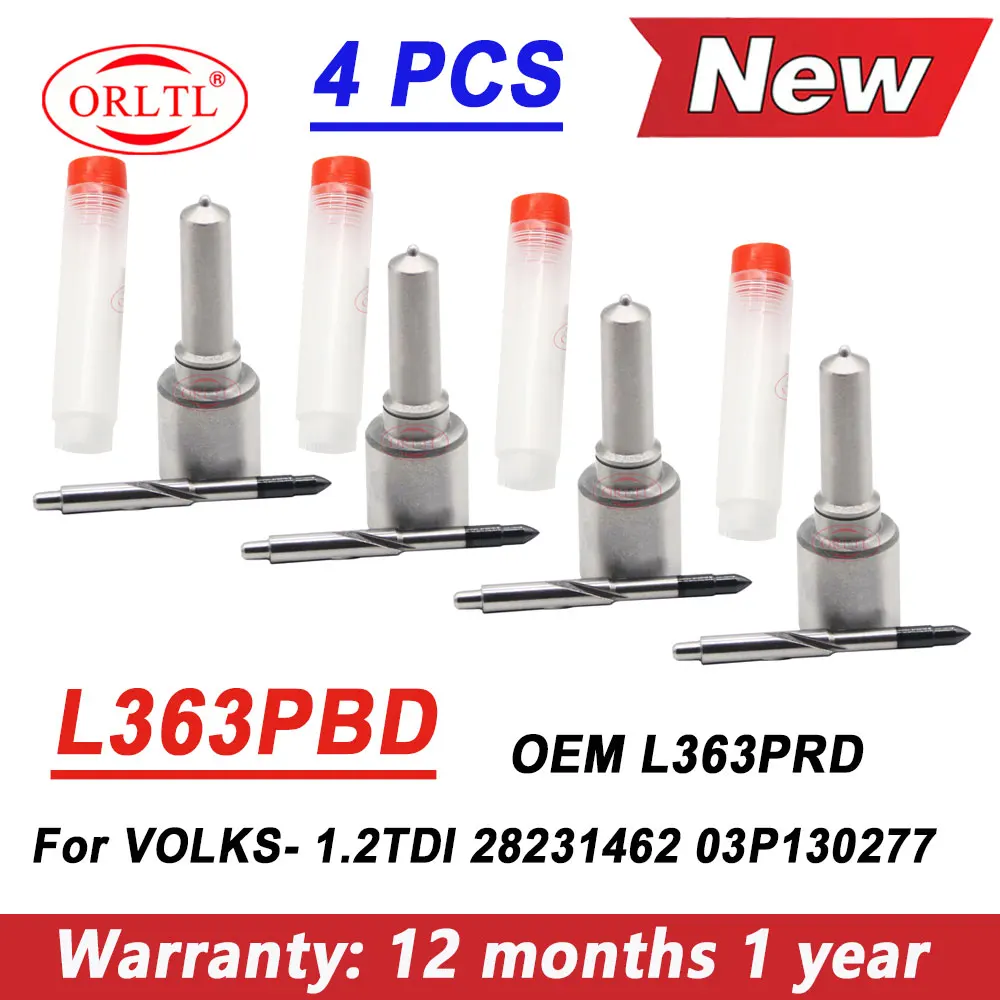 

4PCS L363PBD L363PRD Diesel Injection Tips H363 G363 Common Rail Injector Nozzle for Delphi 28231462 VOLKS- 1.2TDI 03P130277