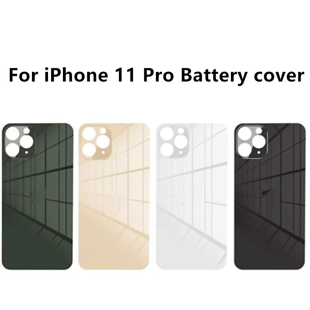 For iPhone 11 Pro Back Glass Panel Battery Cover Big Hole Rear Door Housing Case Replacement Parts With 3M Tape