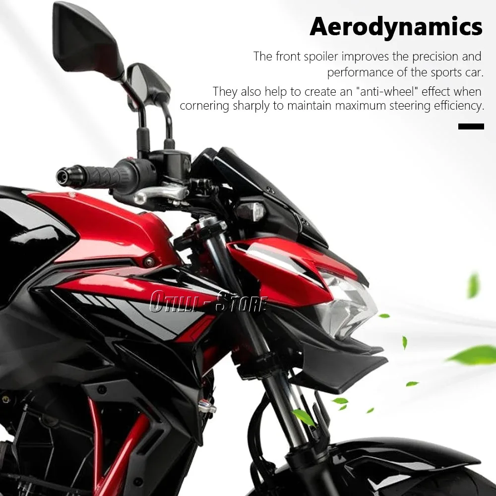 

New Motorcycle Front Spoiler Fairing Winglet Aerodynamic Wing Cover Trim For Kawasaki Z650 Z 650 z650 Naked Downforce Spoilers