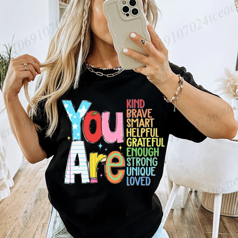 Vous êtes sortes chemises pour femmes retour à l'école T-shirts mode décontracté enseignant appréciation t-shirt tendance T-shirts rétro femmes T-shirts