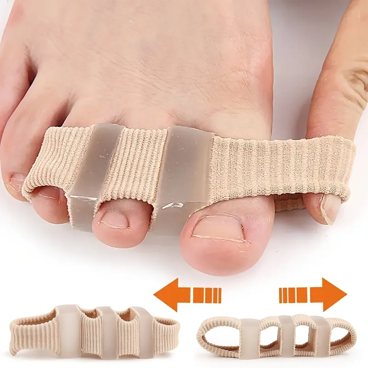 1 Stück Silikon-Zehentrenner mit 5/4/3 Löchern - Fußpflege-Schlafhilfe, erleichtert das Gehen und Anziehen von Schuhen, wiederverwendbar, Multi-Loch-Design, waschbarer Zehentrenner
