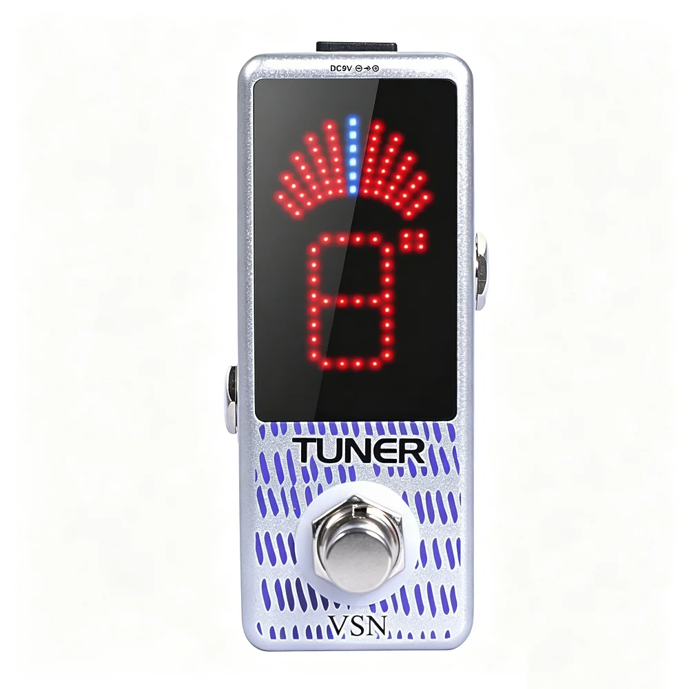 VSN Mini Guitar Tuner Pedal, High Precision LED Chromatic Tuning Pedal with Fast & Accurate Tuning, True Bypass Compact Stompbox