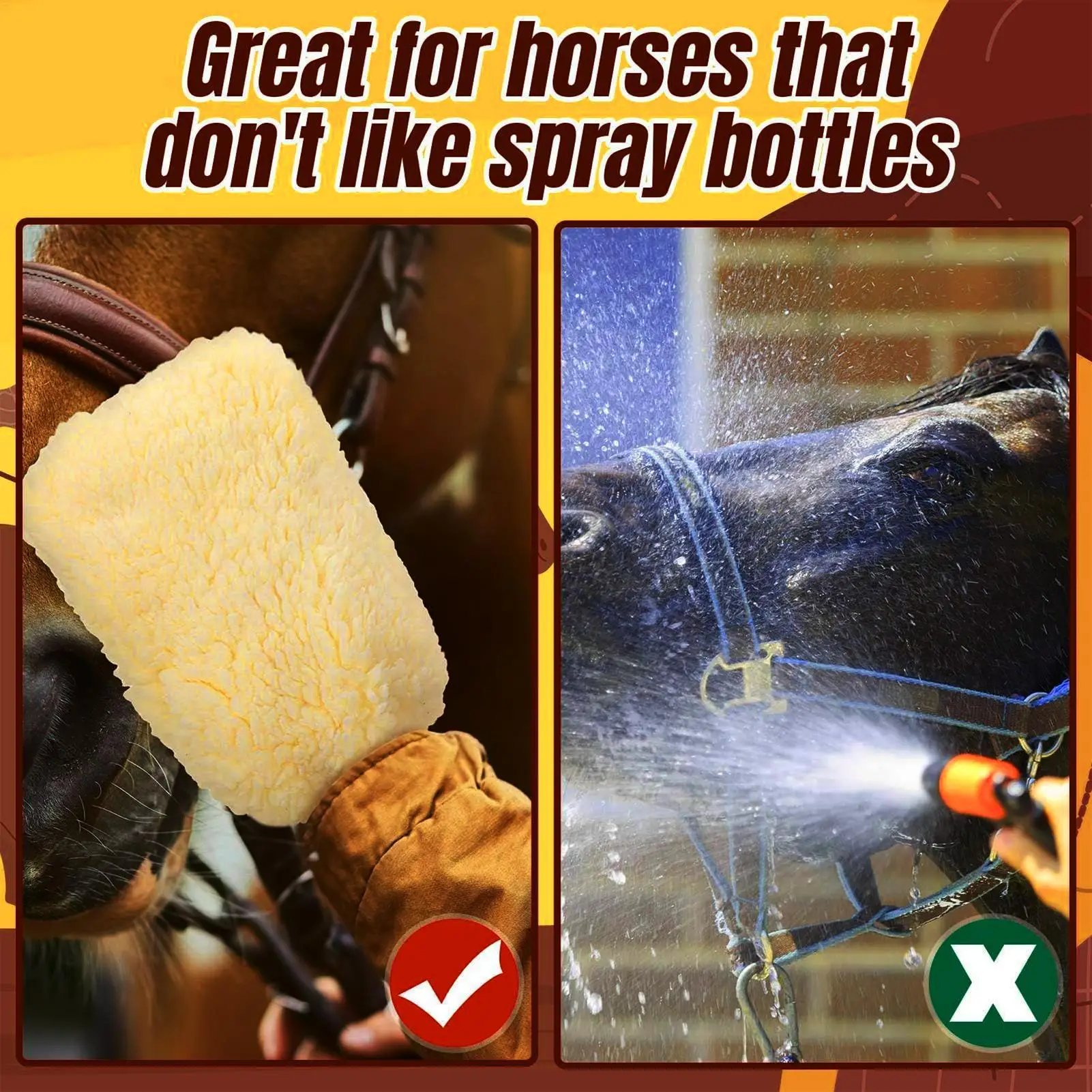 قفاز قضيب القراد للخيول، قفاز العناية بالصوف لتنظيف الاستحمام، قفاز حيوانات متعدد الوظائف للقطط والكلاب والأرنب