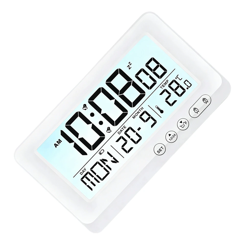 2026 LCD Digital Alarm Clock With Date Temp Display Dual Alarm Snooze 12/24H Student Desk Timer For Home Office Decorations
