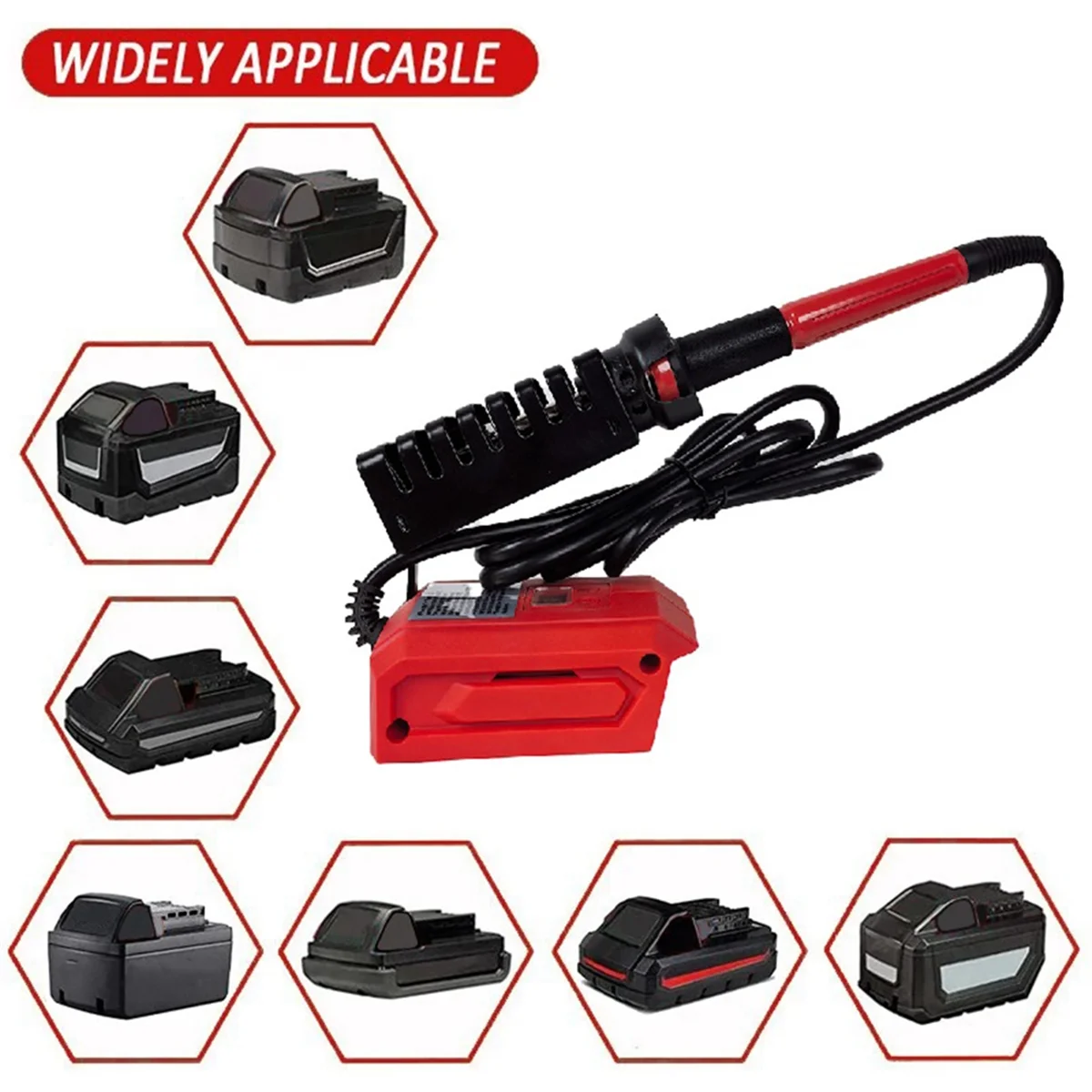 หัวแร้งไฟฟ้าดิจิตอล 60W สําหรับแบตเตอรี่ Milwaukee 18V 300-510 ℃   หัวแร้งไฟฟ้าปรับอุณหภูมิได้
