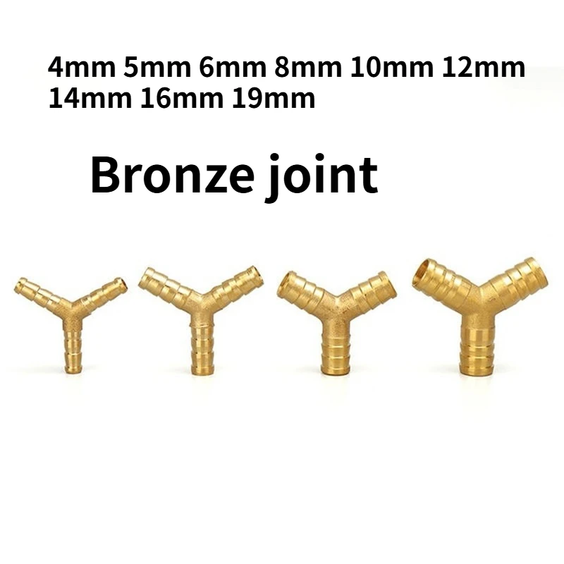 Bronze Tower Type Union Three-way Y Type Pipe Fittings External Diameters 4 6 8 10 12 14 16 19mm Flexible Hose Coupling Adapter