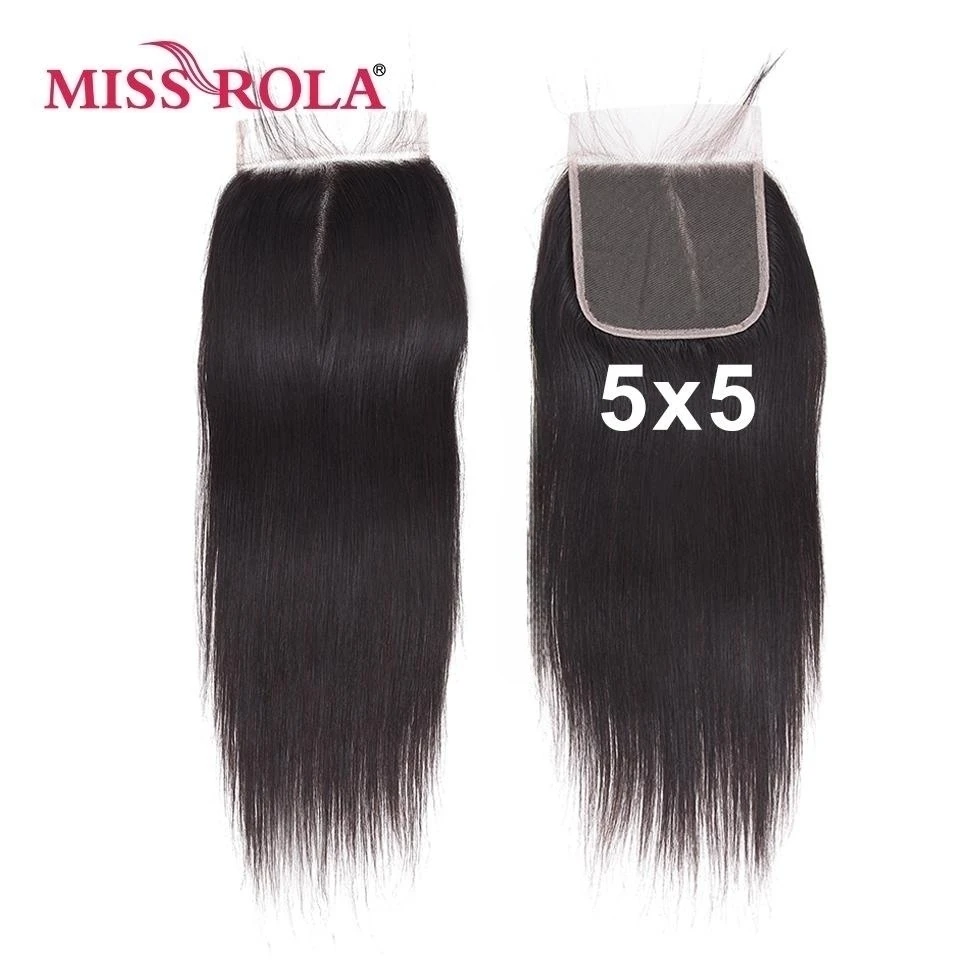 Miss Rola Hair Brazilian 5X5 ＆ 6X6 Straight Lace Frontal Closures 100% Human Hair Lace Closure Remy Hair Light Brown Lace