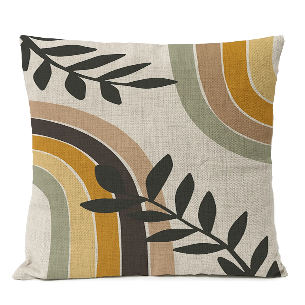 Nordische Wohnkultur Boho geometrische Kissen bezug Blatt Monstera Regenbogen Sonne werfen Kissen bezug Kunst einfache dekorative Sofa kissen