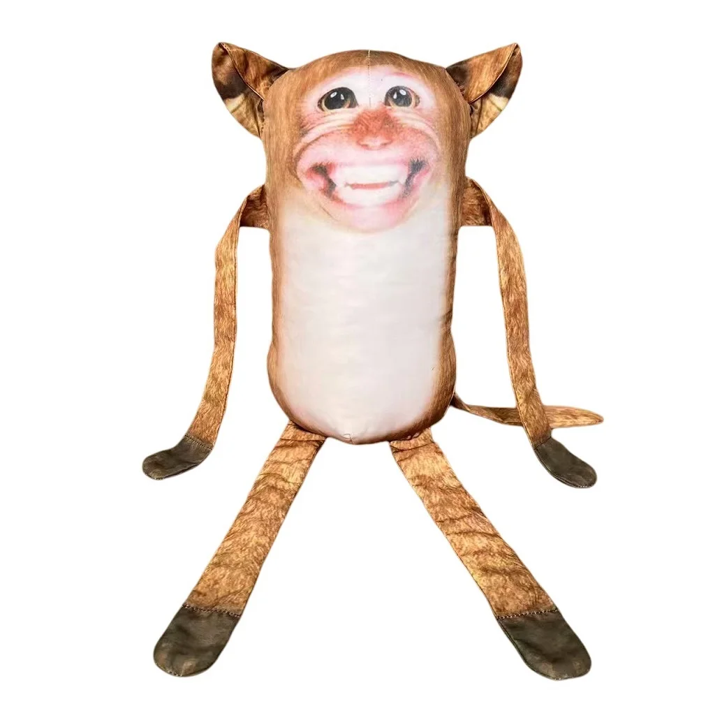 Stuffed Monkeys For Kids Mouth Open Monkey Plush Doll Cute Nursery Decor Hugging Sleeping Pillow Soft And Cuddly Prank Props For