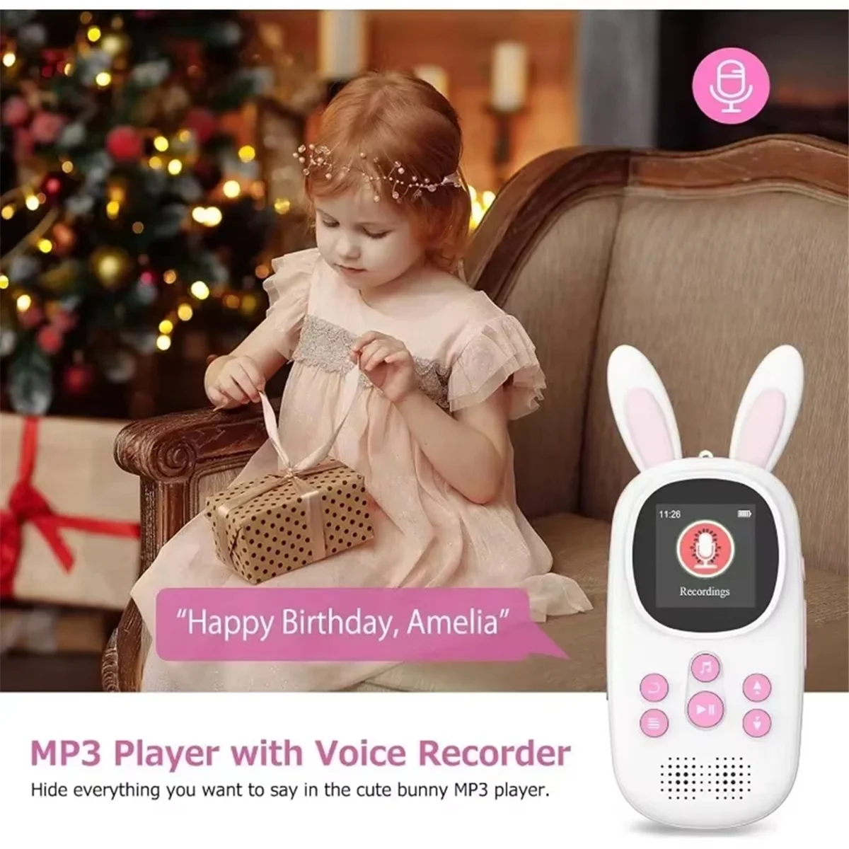 

Музыкальный MP3-плеер T35C, 32 ГБ для детей, детский музыкальный MP3-плеер Cute Bunny с BT, MP3-плееры с динамиком