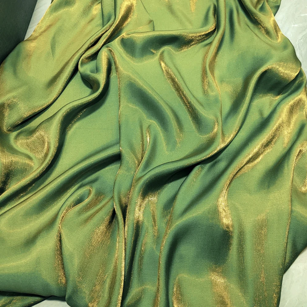 150*50cm Gradient Glossy Silk Satin Fabric Soft Smooth Holographic Iridescent Material Shiny Dress Tablecloth Wedding Dress