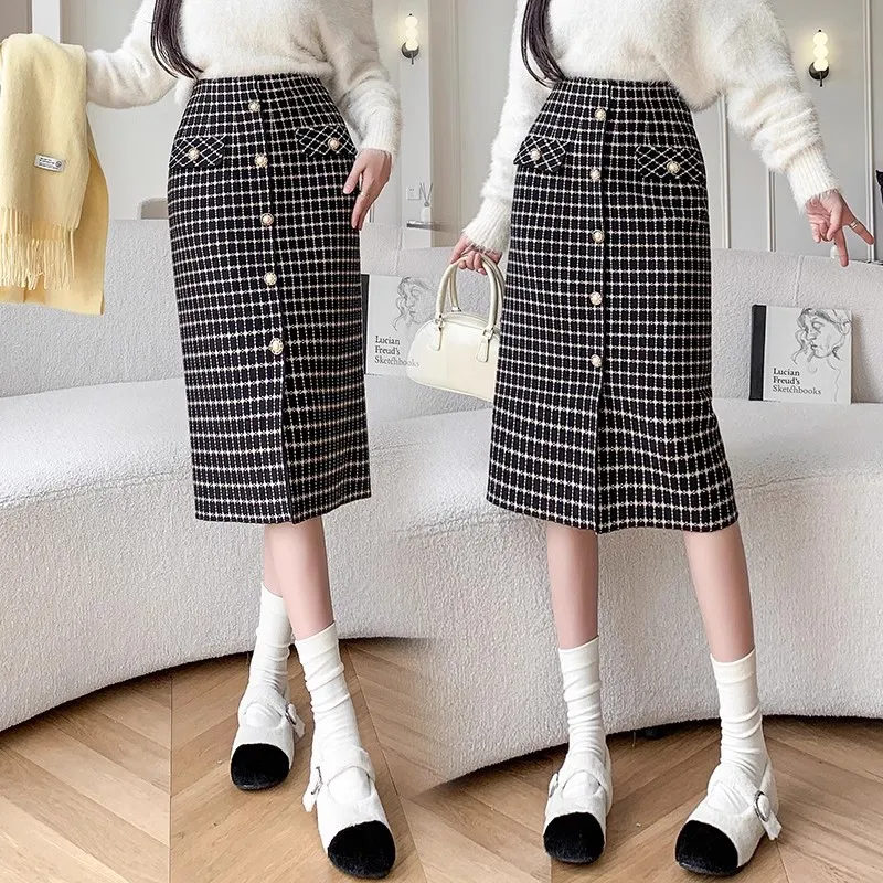 

New 2023 Popular Women's Autumn/Winter Unique Fragrant Mid Length Skirt