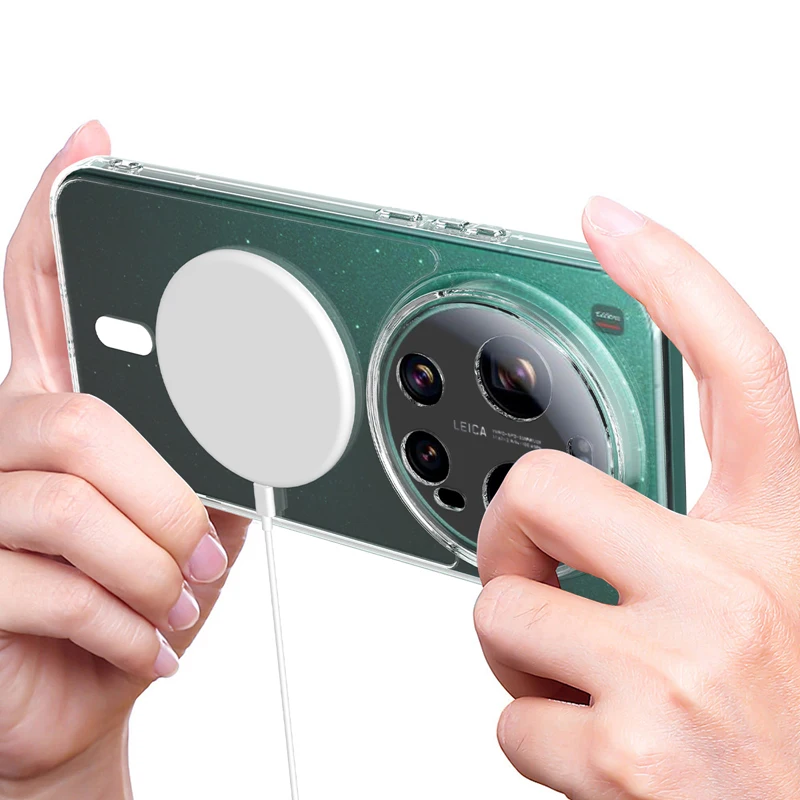

For Xiaomi 17 Ultra Case ELVEV Shockproof Hard PC + Soft TPU Anti-fingerprint Camera Protection Suction Phone Cover