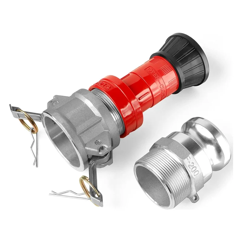 Buse de tuyau d'incendie PORK, buse de brouillard à flux Constant pour tuyau d'incendie industriel robuste NPSH 2 pouces avec 2 raccords Camlock de 2 pouces