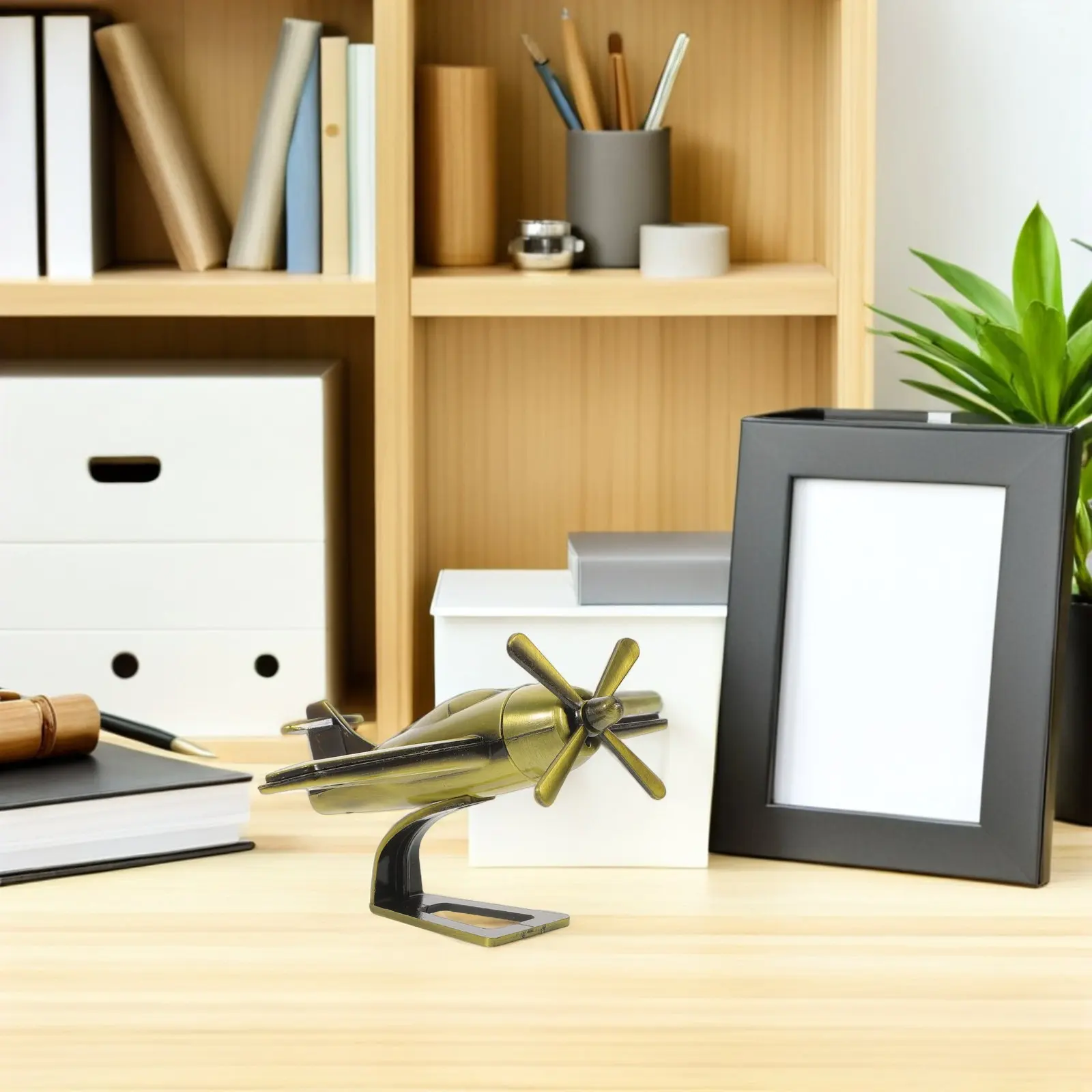 

Металлическая модель самолета с пропеллером - миниатюрный ретро-самолет из цинкового сплава для декора офиса и дома, винтажная авиационная коллекция