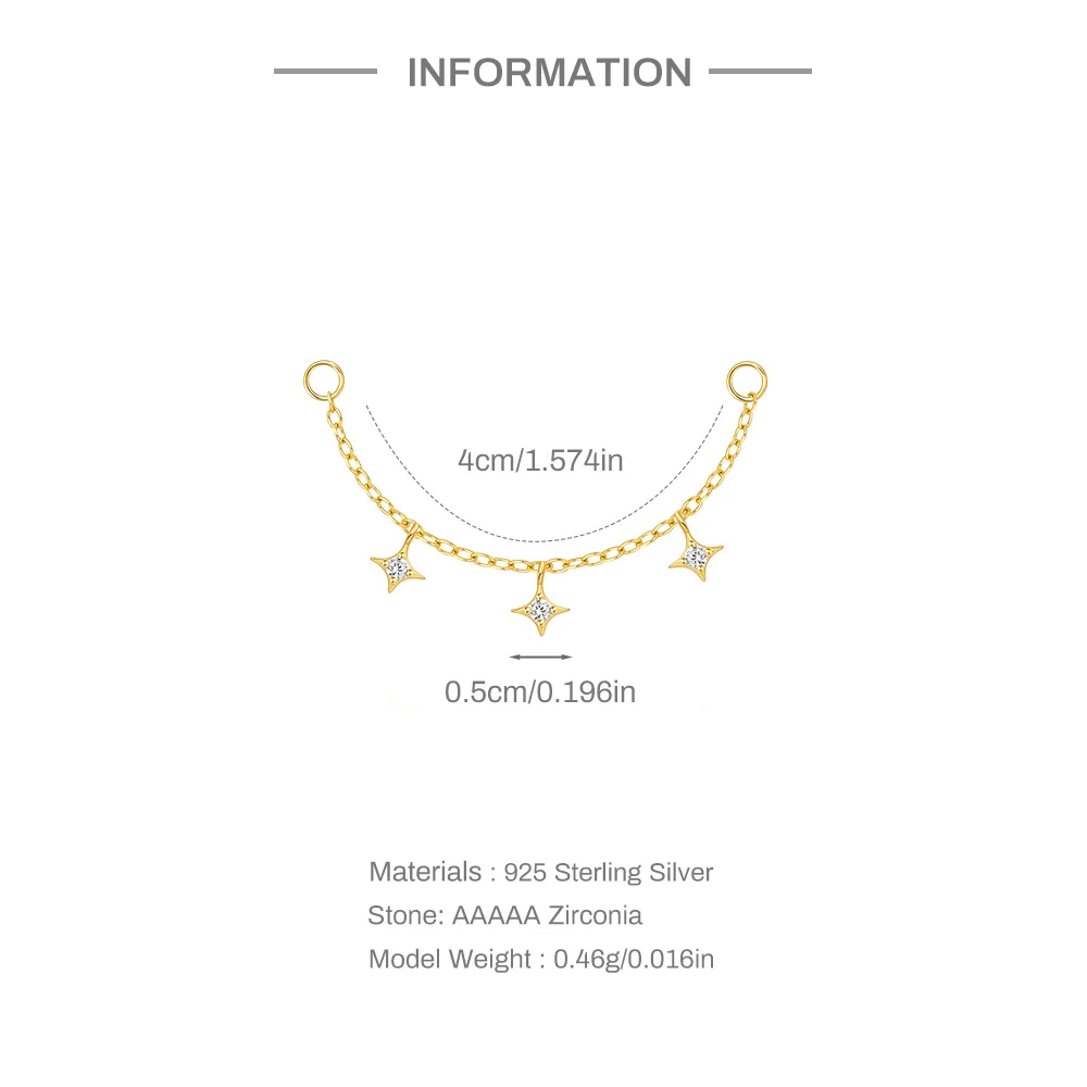 AIDE 1 Stück 925 Sterling Silber Ersatzteile Ketten Teil für Ohrstecker Piercing Creolen Tropfenohrring Damen Edlen Schmuck Geschenk – Detail 10