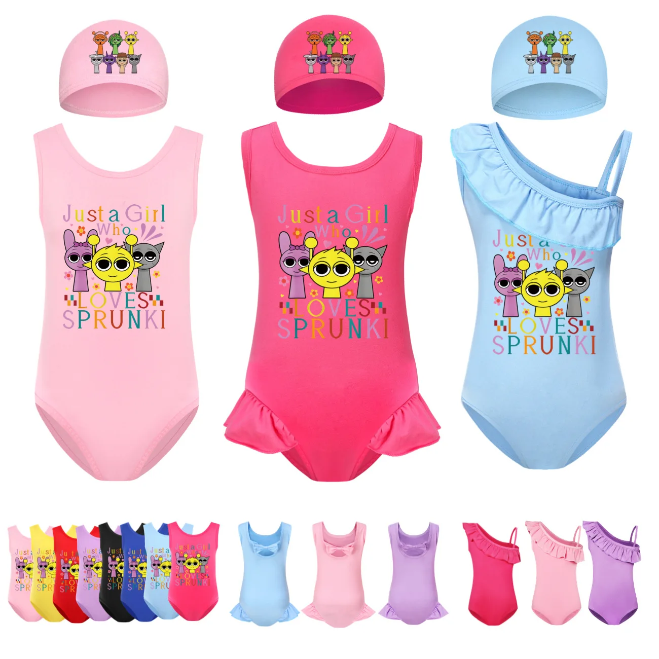 

Sprunki Clothes Kids One Piece Swimsuti Baby Girls Swimwear Baby Girl Summer Holiday Beachwear Children Printing Bathing Suit