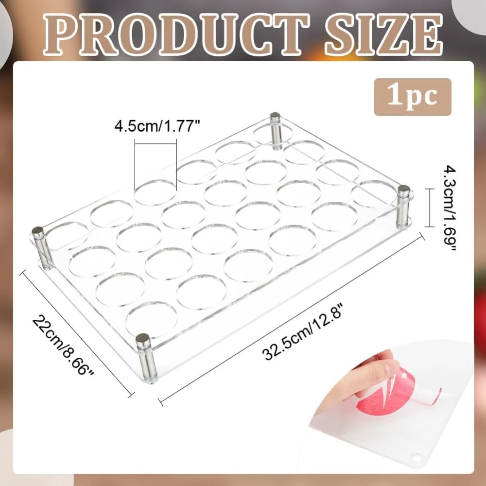 24-Hole Shot Glass Tray Holder, Acrylic Wine Glass Organizer 1.77 inch Hole Shot Serving Tray Beer Wine Glass Display Rack