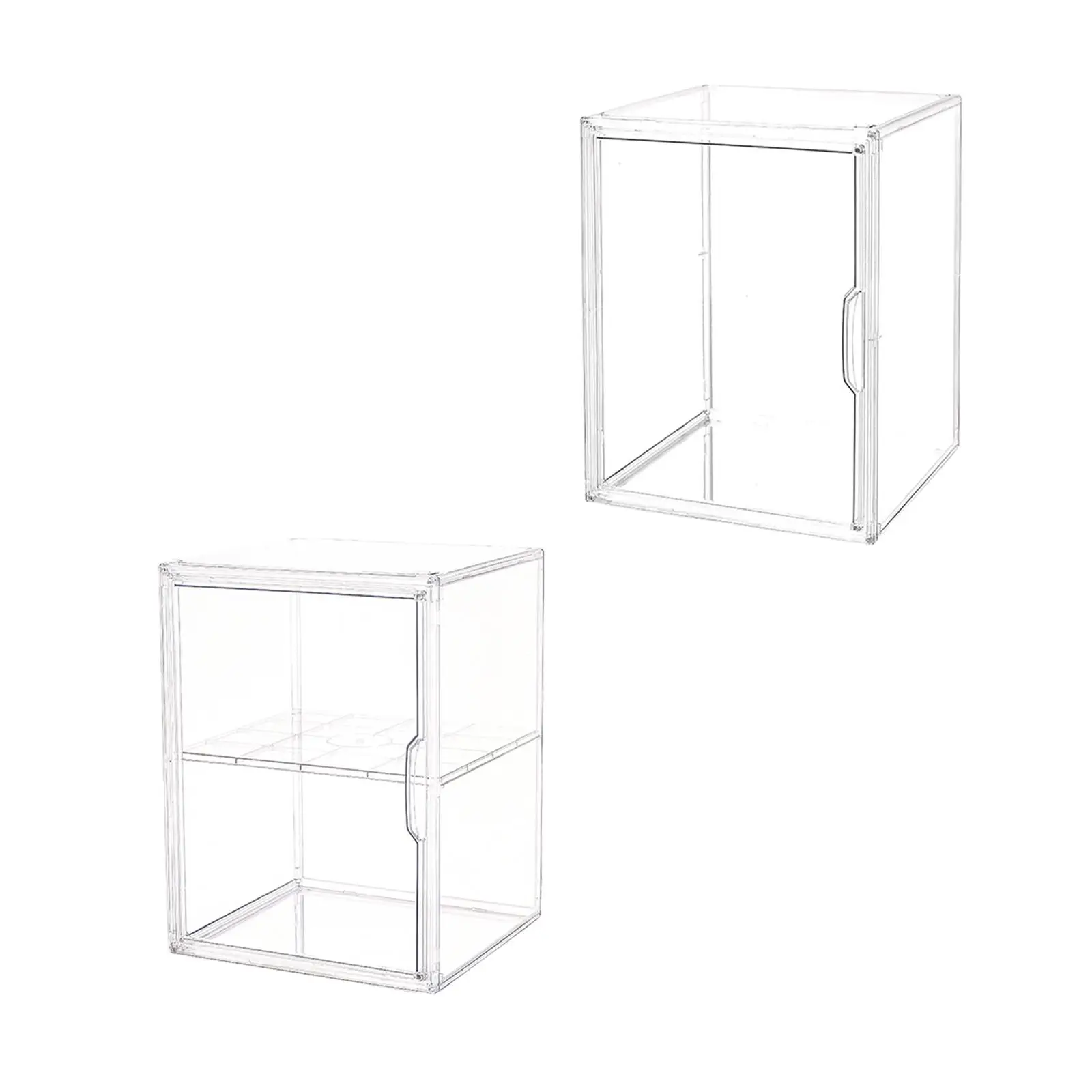 Clear Display Case for Art Toys Figure Acrylic Dustproof Showcase Organizer Box Stackable Detachable Shelves for Action Figures