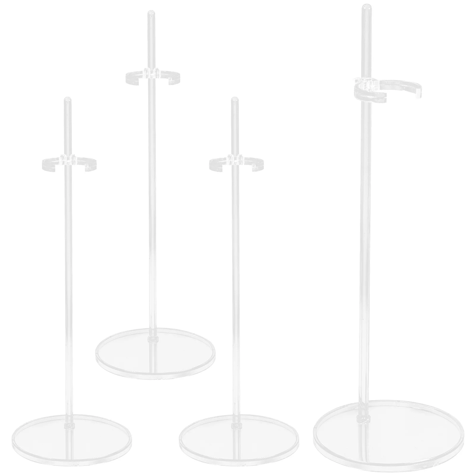 

4 Pcs 30cm Transparent Stand Plastic Standing Display Waist 4pcs Holder Figure Action Support Card Mini