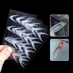 12pcs French Line Guides Extension Mold Nail Dual Forms Acrylic Pad Sticker False Tips Quick Building  Reusable Manic