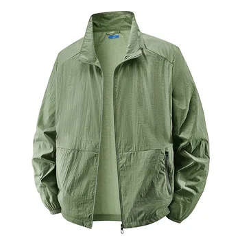 Men's UPF 50+ Sun Protection Jacket - Lightweight Windbreaker with Stand Collar Breathable & Packable for Hiking Running Travel 2 Men's UPF 50+ Sun Protection Jacket - Lightweight Windbreaker with Stand Collar Breathable & Packable for Hiking Running Travel 2