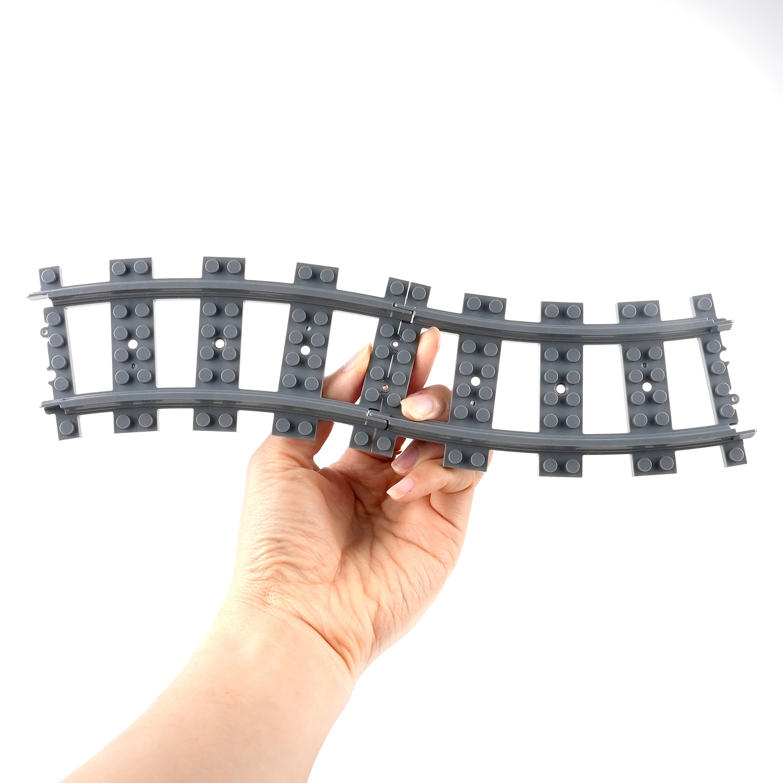 53400 قطعة من مكعبات البناء لسكة حديد المدينة، مسارات منحنية ناعمة، ألعاب سكك حديدية إبداعية بتحكم عن بعد