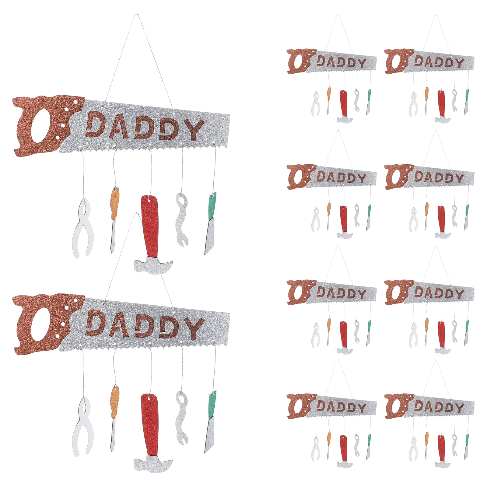 

10 Pcs Decoration Fathers Fathers Day Hanging Decoration Day Hanging nament Party Layout Props Shiny Paper Festive Home Decor