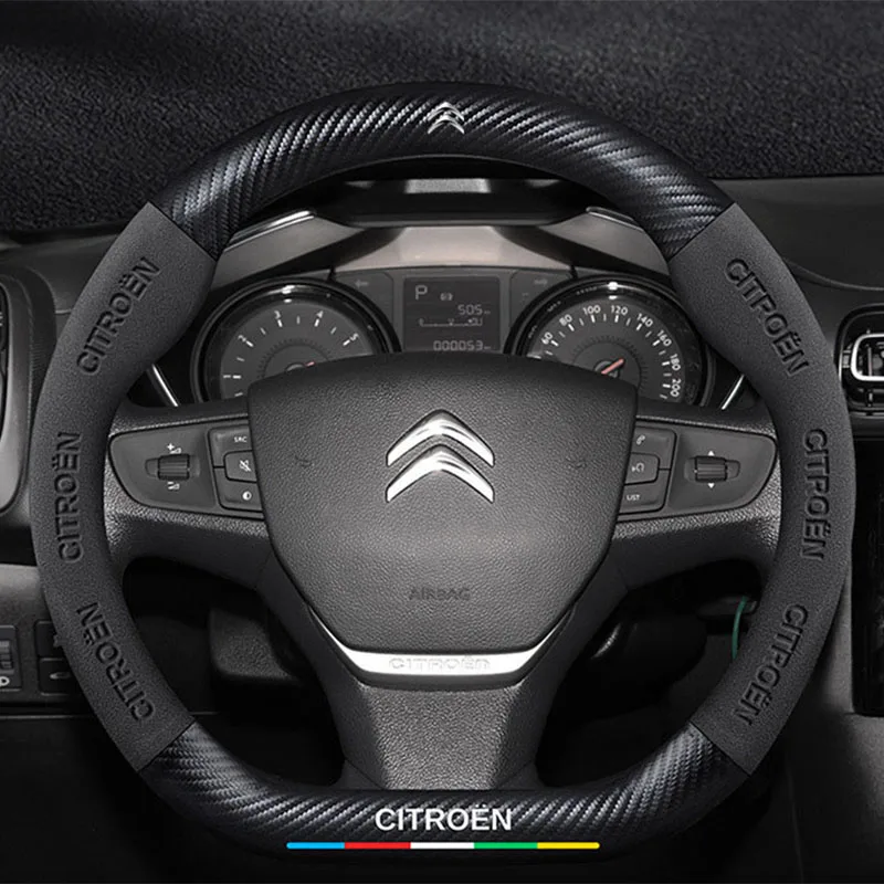 Fashion Suede car steering wheel cover For Citroen C4 C5 C3 C1 C2 C6 C3-XR Picasso Berlingo Sega C3L C-Crosser CElysee Aircross