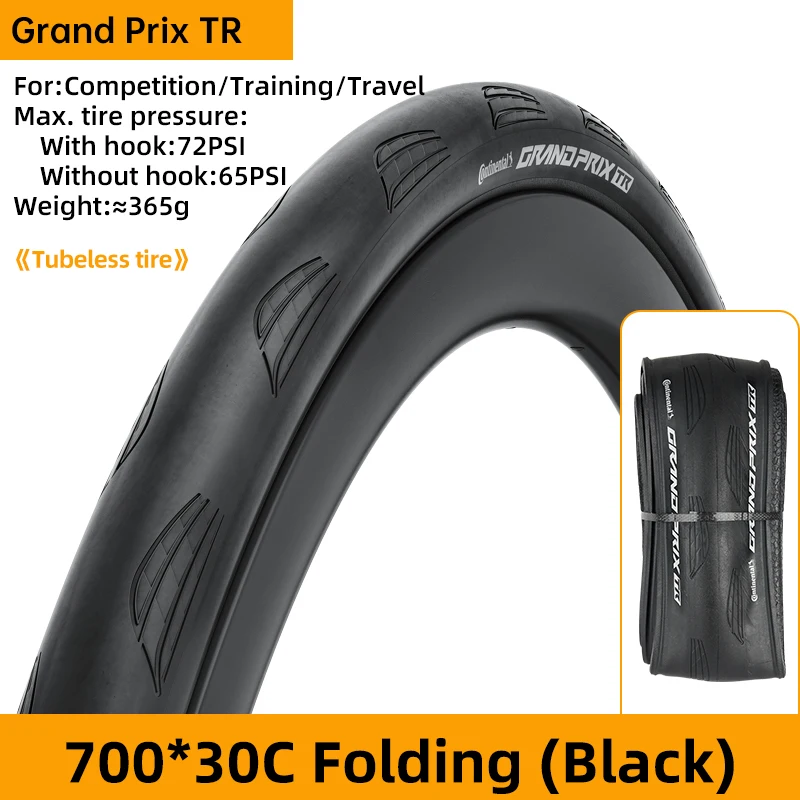 Continental Grand Prix TR Road Bicycle Tires 700c Tubeless Clincher Bike Tyre 700x28 700x30 BlackChili Compound Bike Accessories image 3