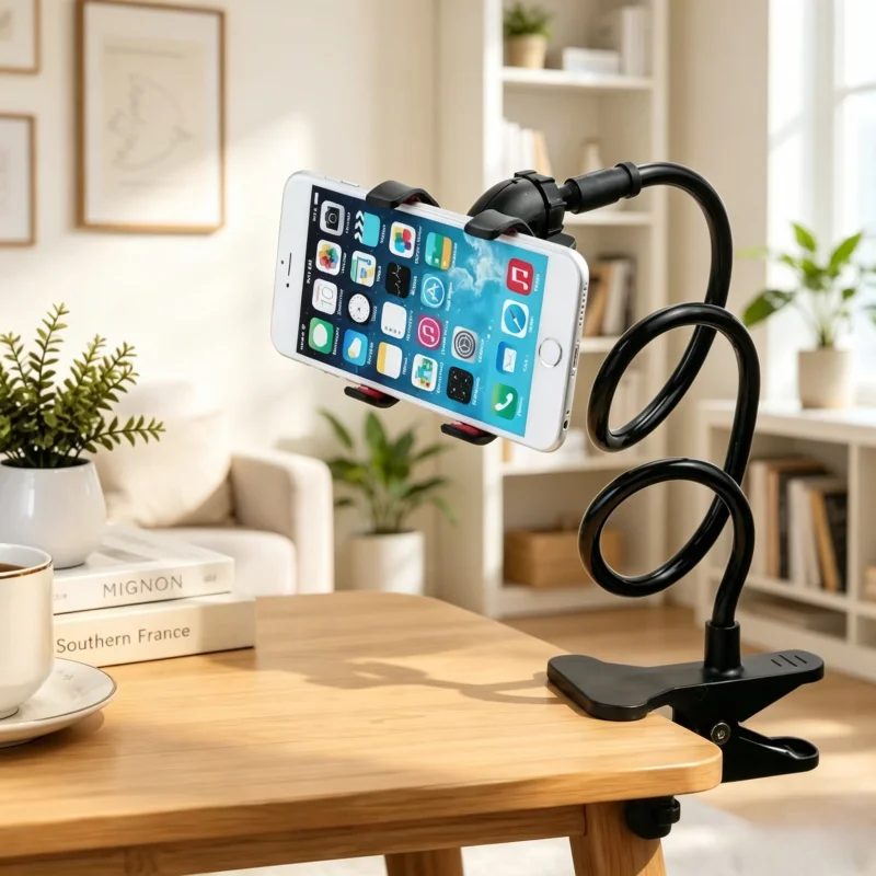 

2pcs All-round Compatible Phone Stand, Bendable Long Arm Design, Practical Mount for Bedroom & Office Use