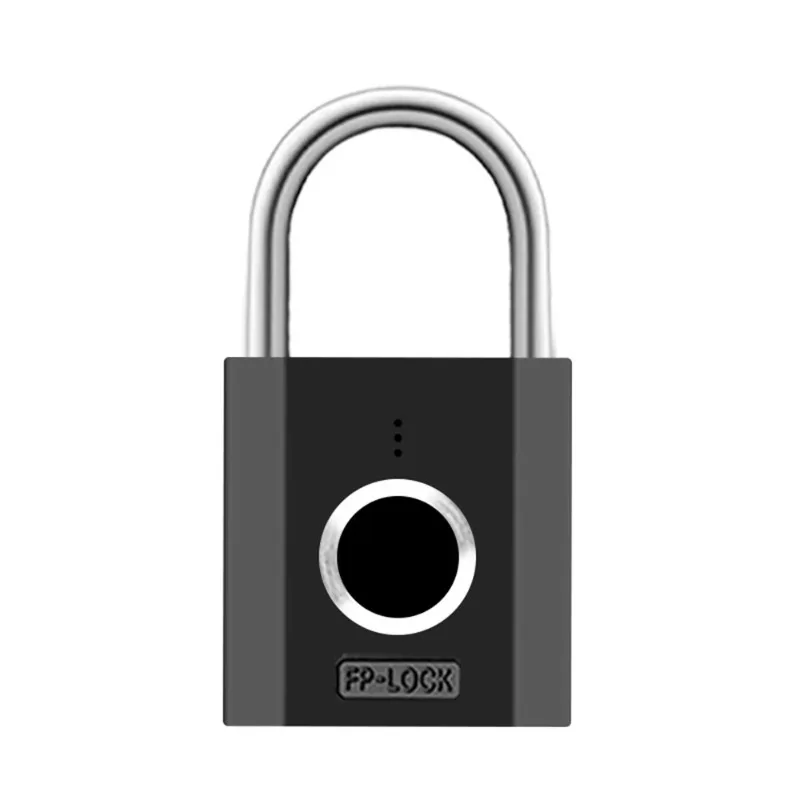 Waterproof Keyless Zinc Alloy Fingerprint Smart Lock Intelligent Security Padlock Suitable for Gym Lock