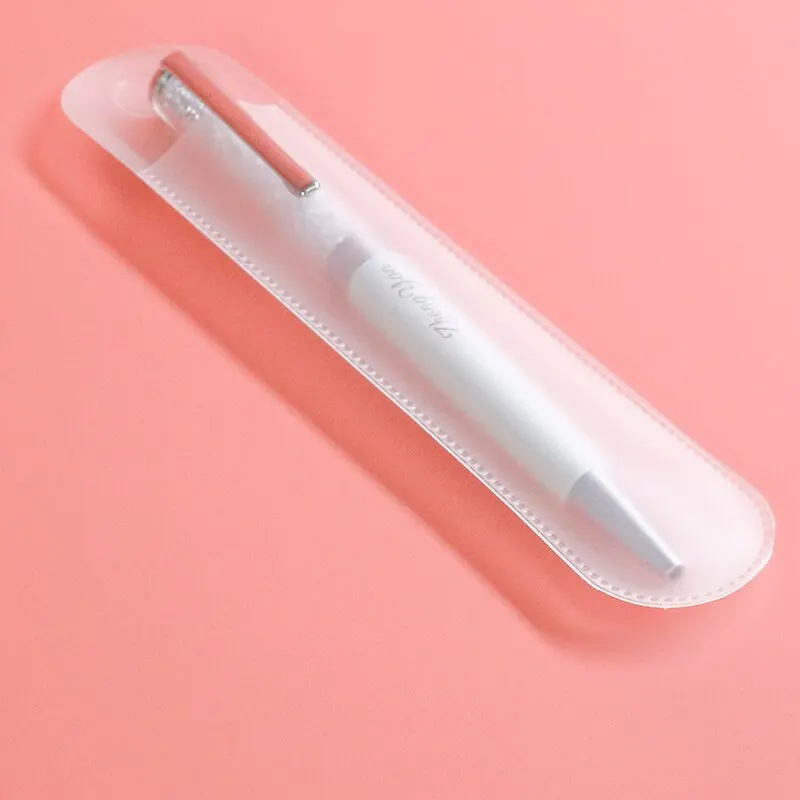 New 1pcs Transparent Pencil Case Frosted Plastic Pencil Pens Storage Box Stationery Supplies 16.5*3.2cm